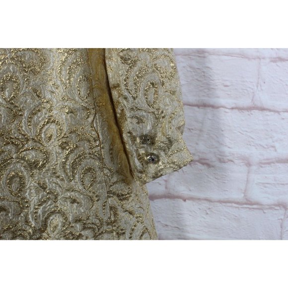 *Vintage Cotton Button Down Lined Embroidered Long Coat Size 10 - Picture 10 of 16